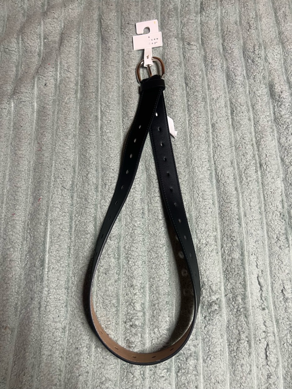 Black Women's Belt with Silver Buckle